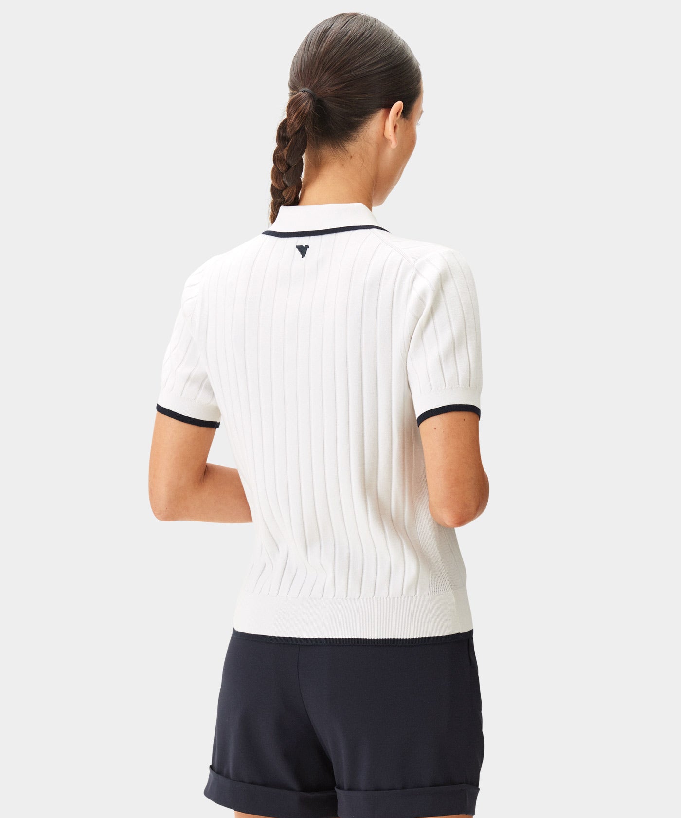 Skye White Course Knit Polo