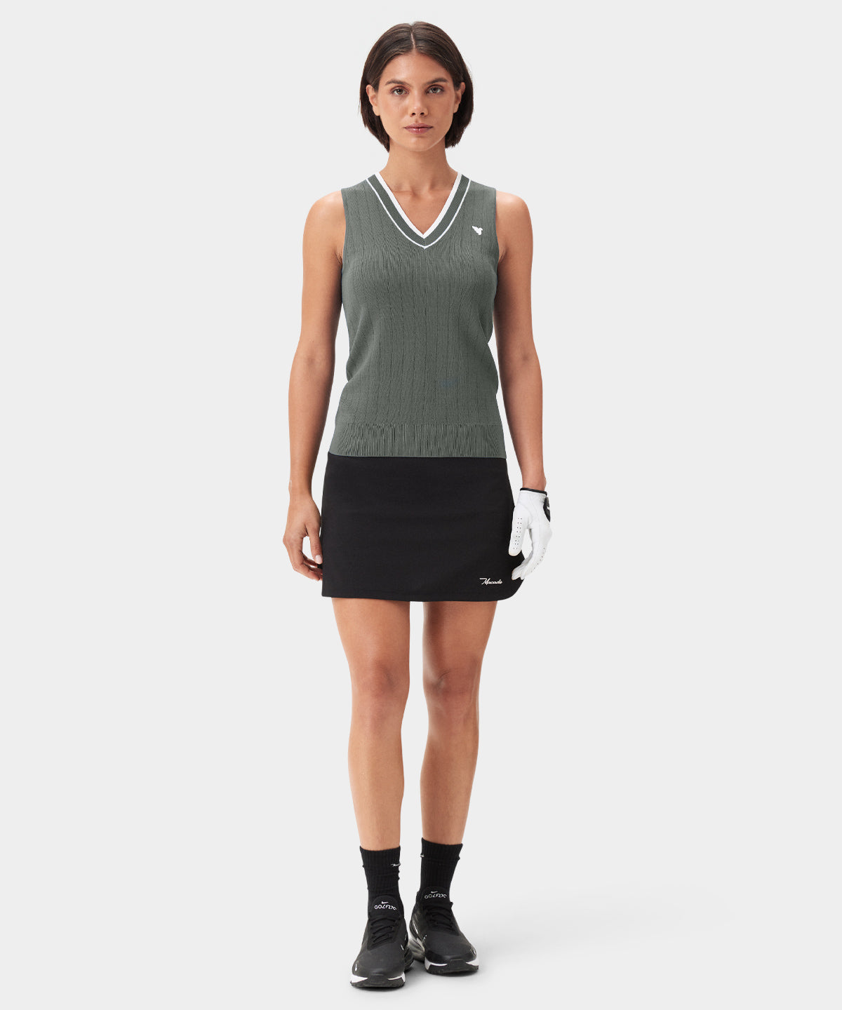 Ana Sage Green Sleeveless V-Neck