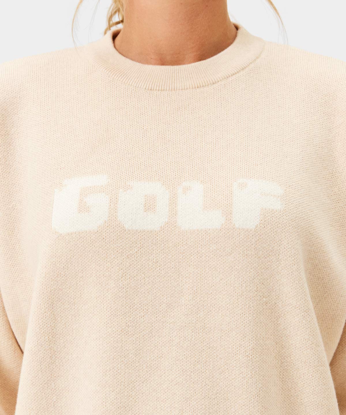 Tan Golf Oversized Knit Sweater Macade Golf