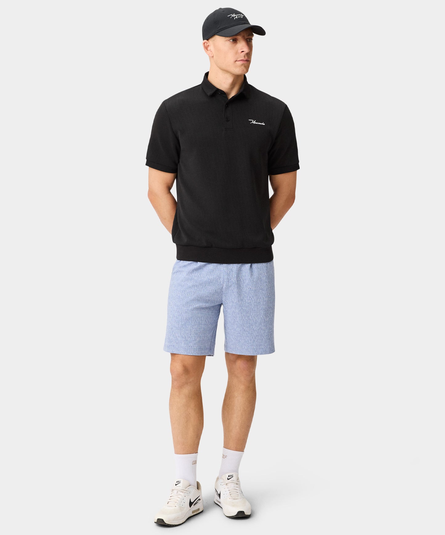 Ridgeweave Pleated Shorts - Blue