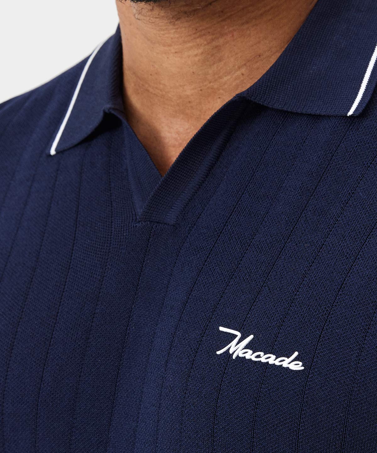 Dark Blue Range Knit Shirt Macade Golf