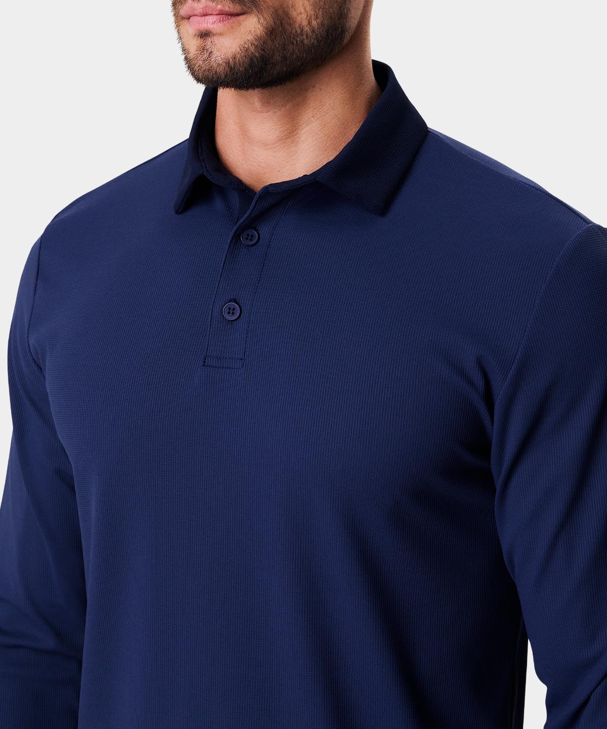 Navy Long Sleeve Polo Shirt – Macade