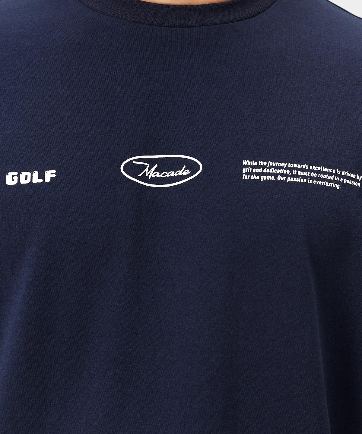 Dark Blue Crossover Tee Macade Golf