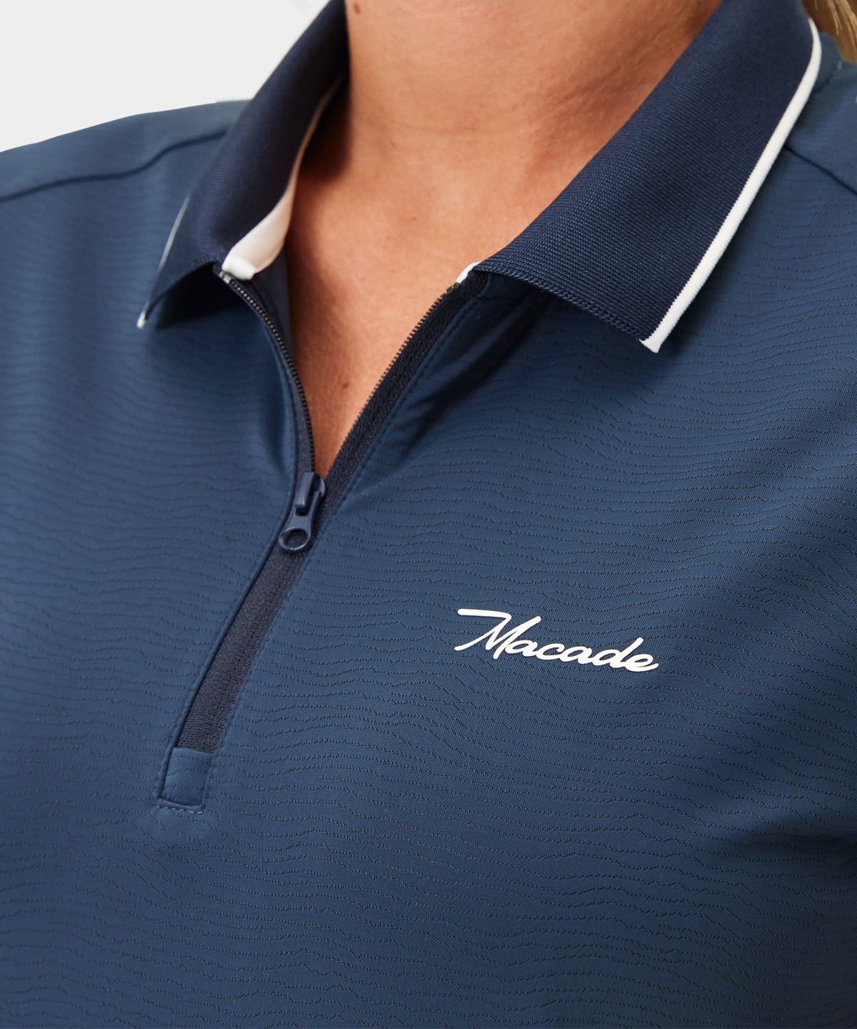 Dark Blue Tech Zip Shirt Macade Golf