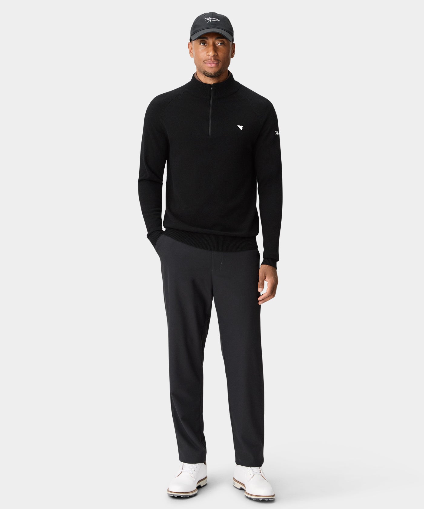 Bridge Merino Quarter Zip - Black