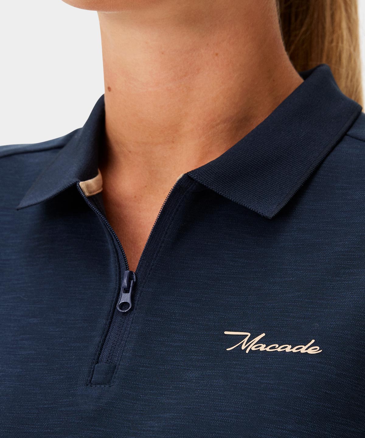 Dark Blue Players Zip Polo Shirt