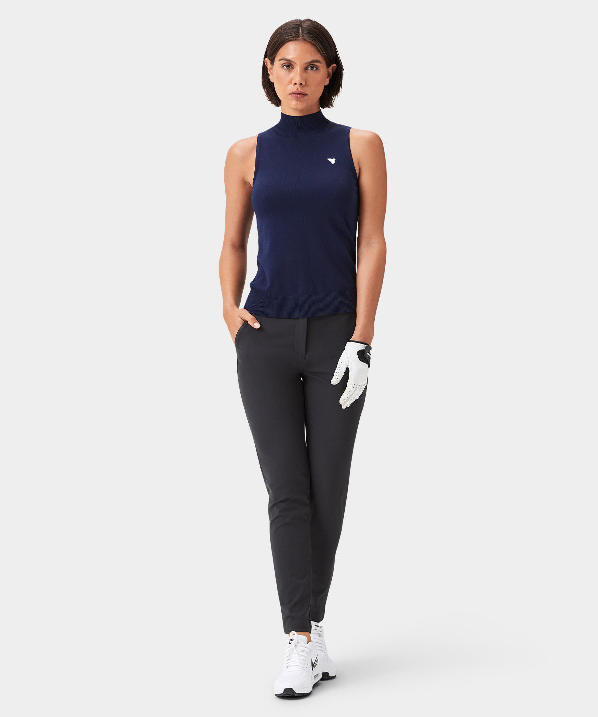 Kayla Navy Air Sleeveless Top