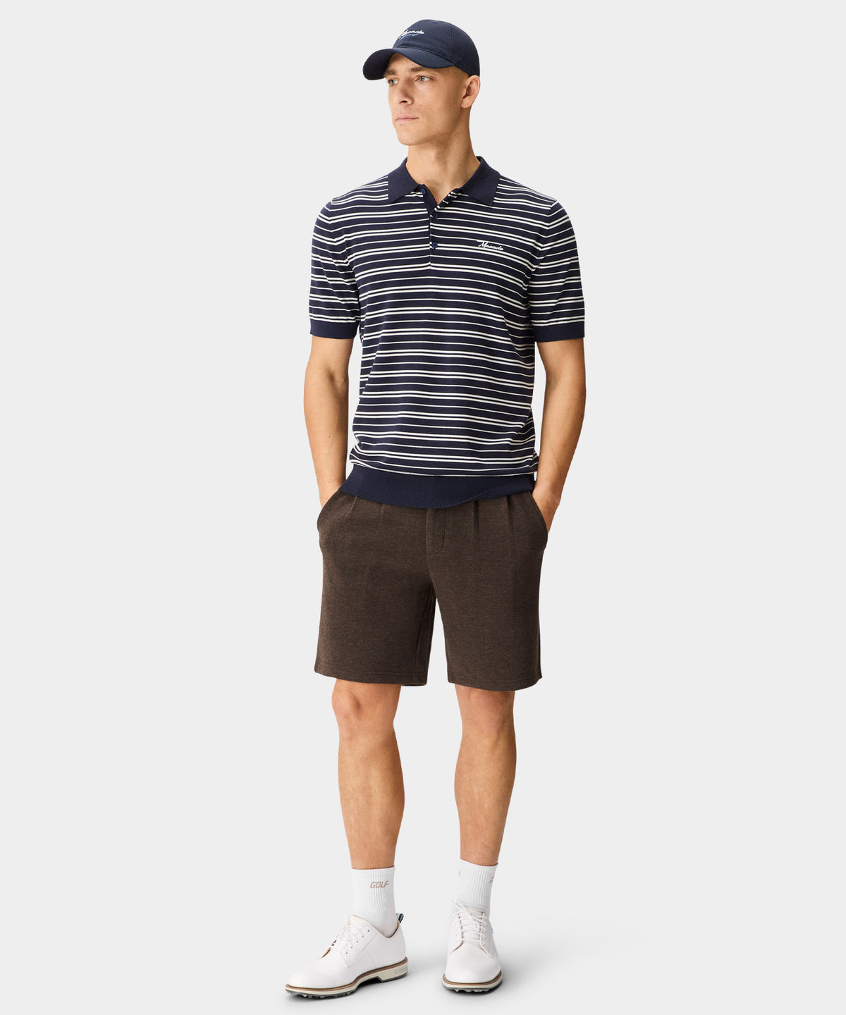 Dunes Striped Knit Shirt - Navy