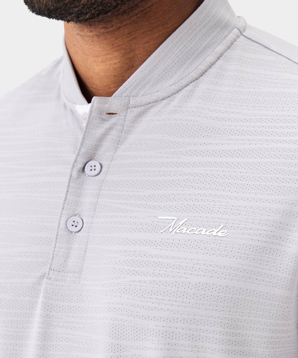 Men's Chase Grey Bomber Shirt - Macade Golf