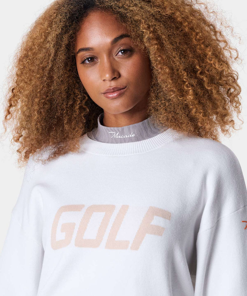 White Oversized Golf Pullover – Macade