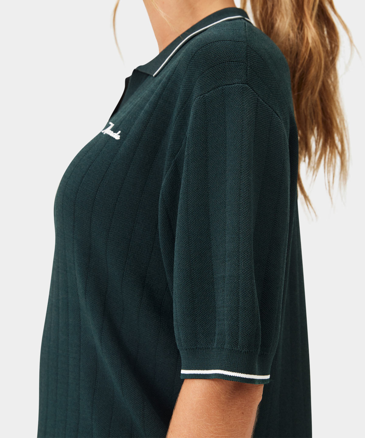 Dark Green Range Knit Shirt Macade Golf