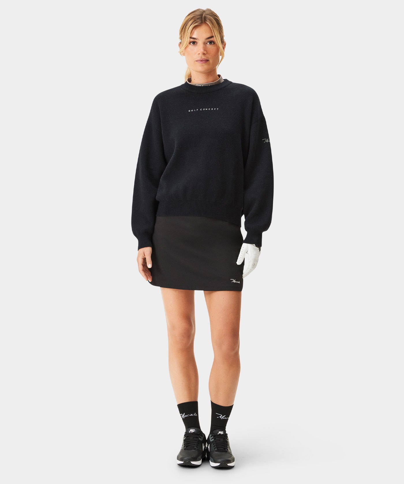 Black Knit Intarsia Sweater