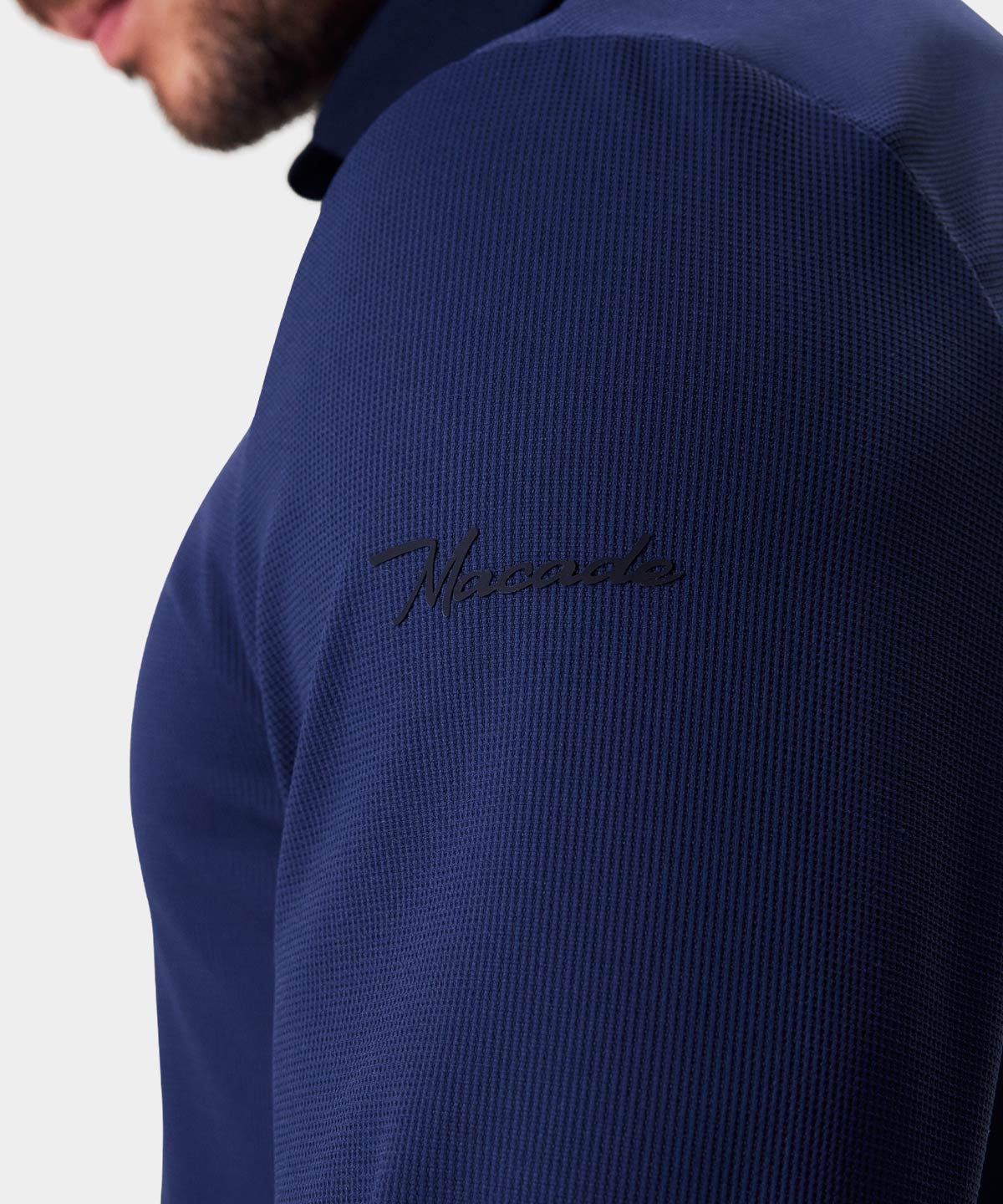 Navy Long Sleeve Polo Shirt M | Macade Golf