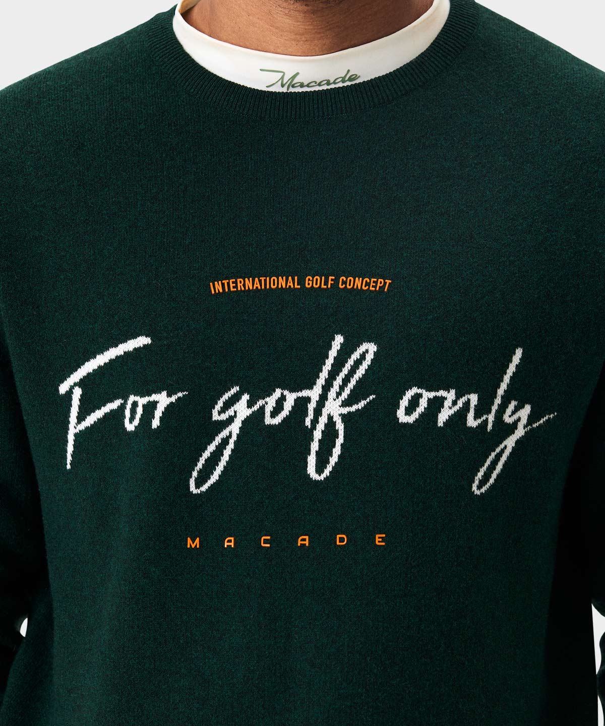 Green Script Knit Crewneck