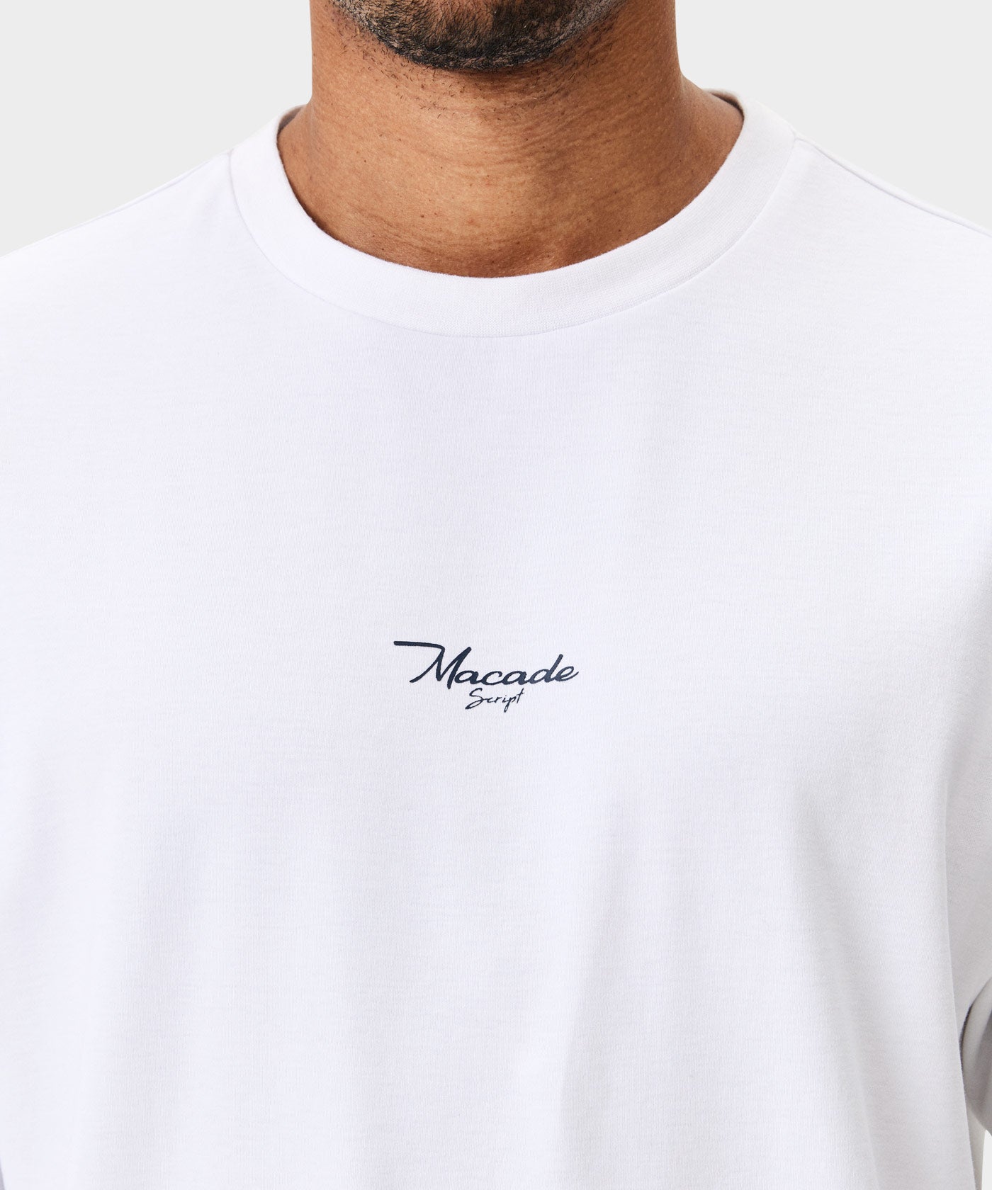 White Script Tech Tee