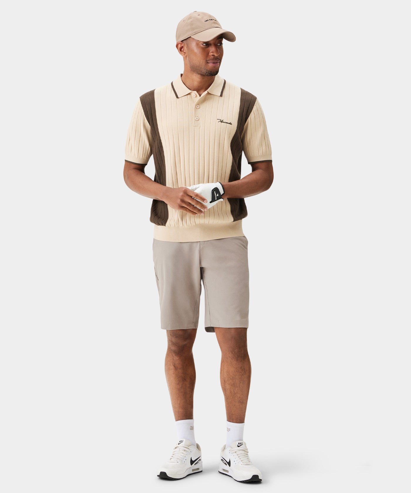 Peak Tan Course Knit Polo