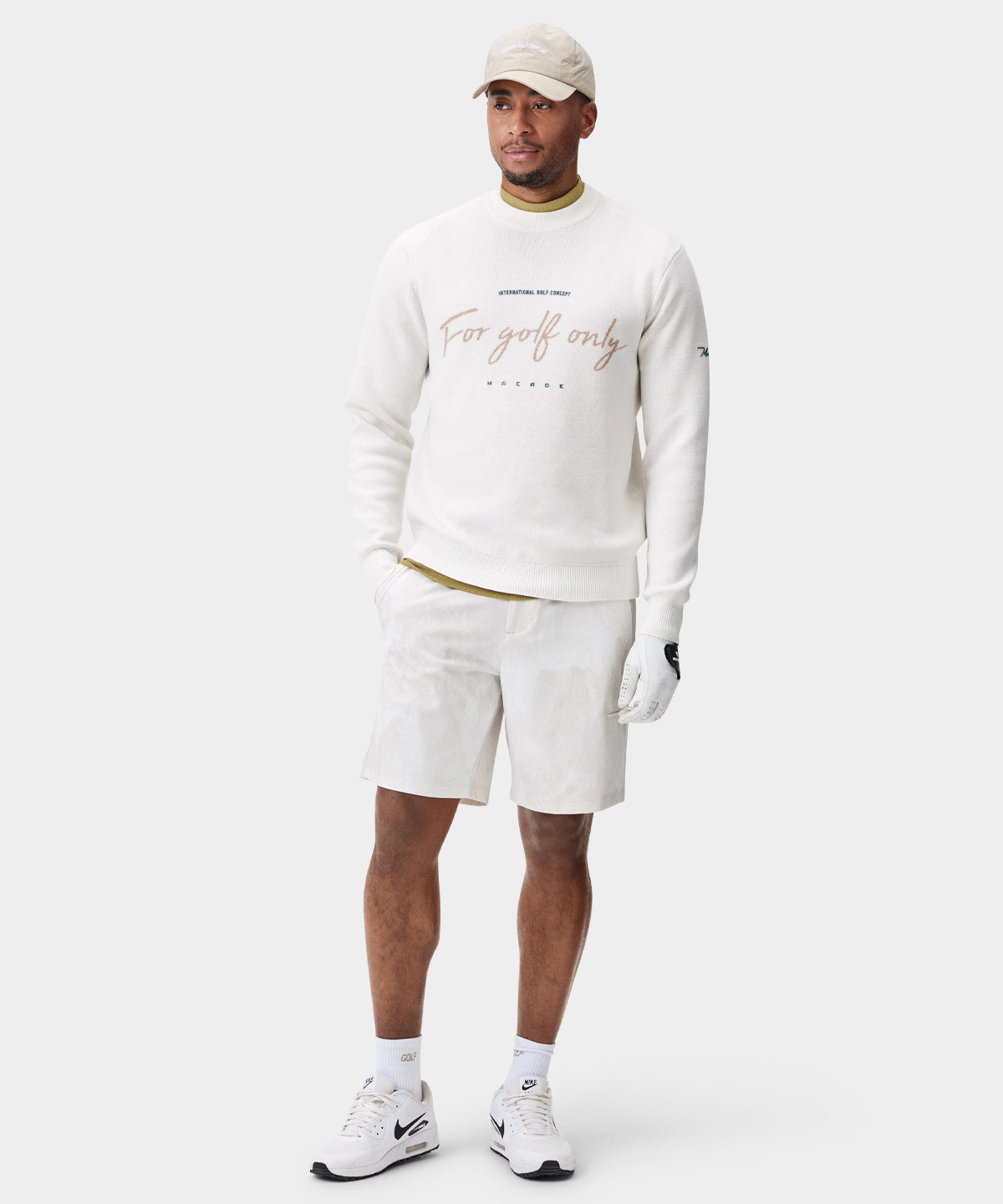 White Script Knit Crewneck