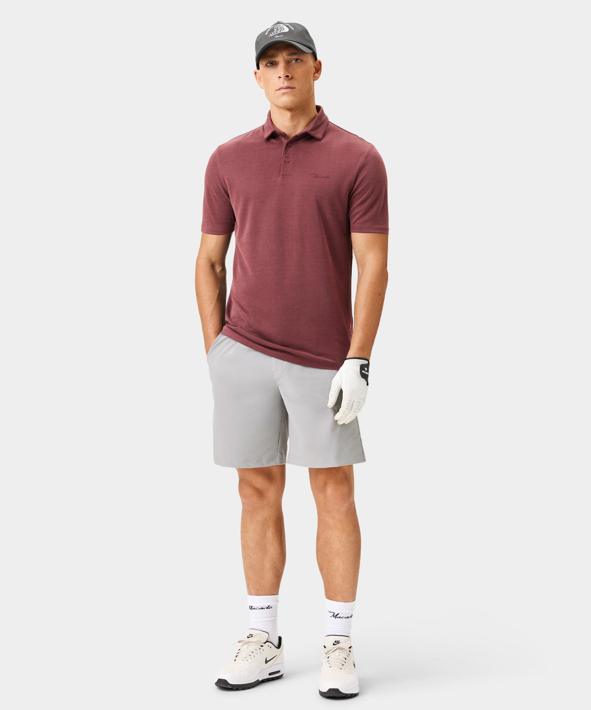 Washed Burgundy Players Polo Shirt