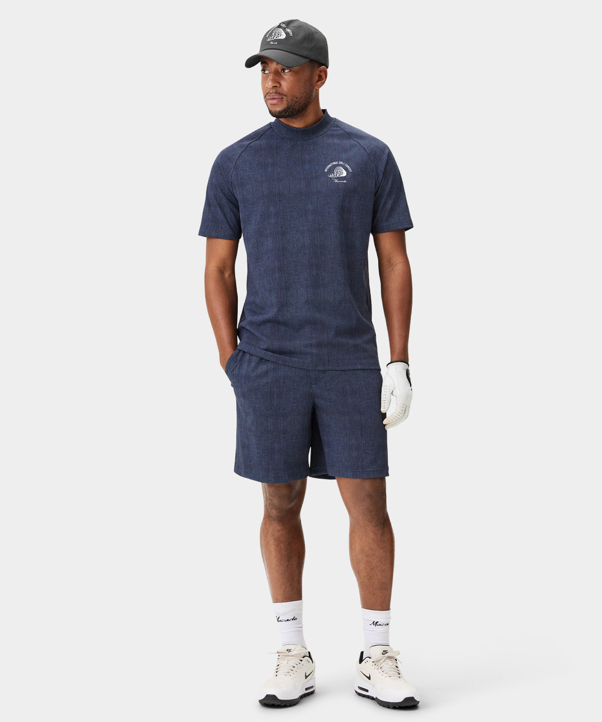 Dark Blue Pleated TX Players Shorts