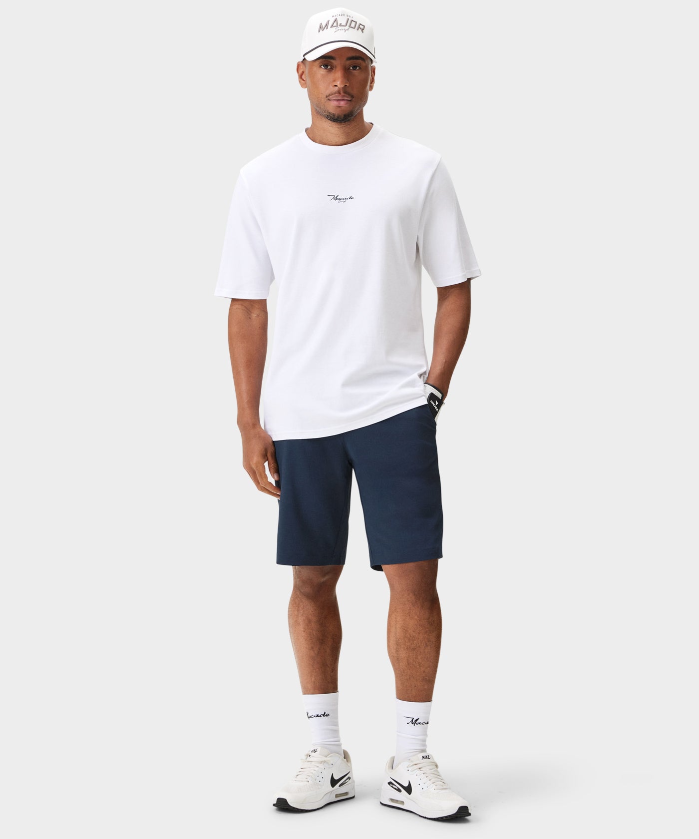 White Script Tech Tee