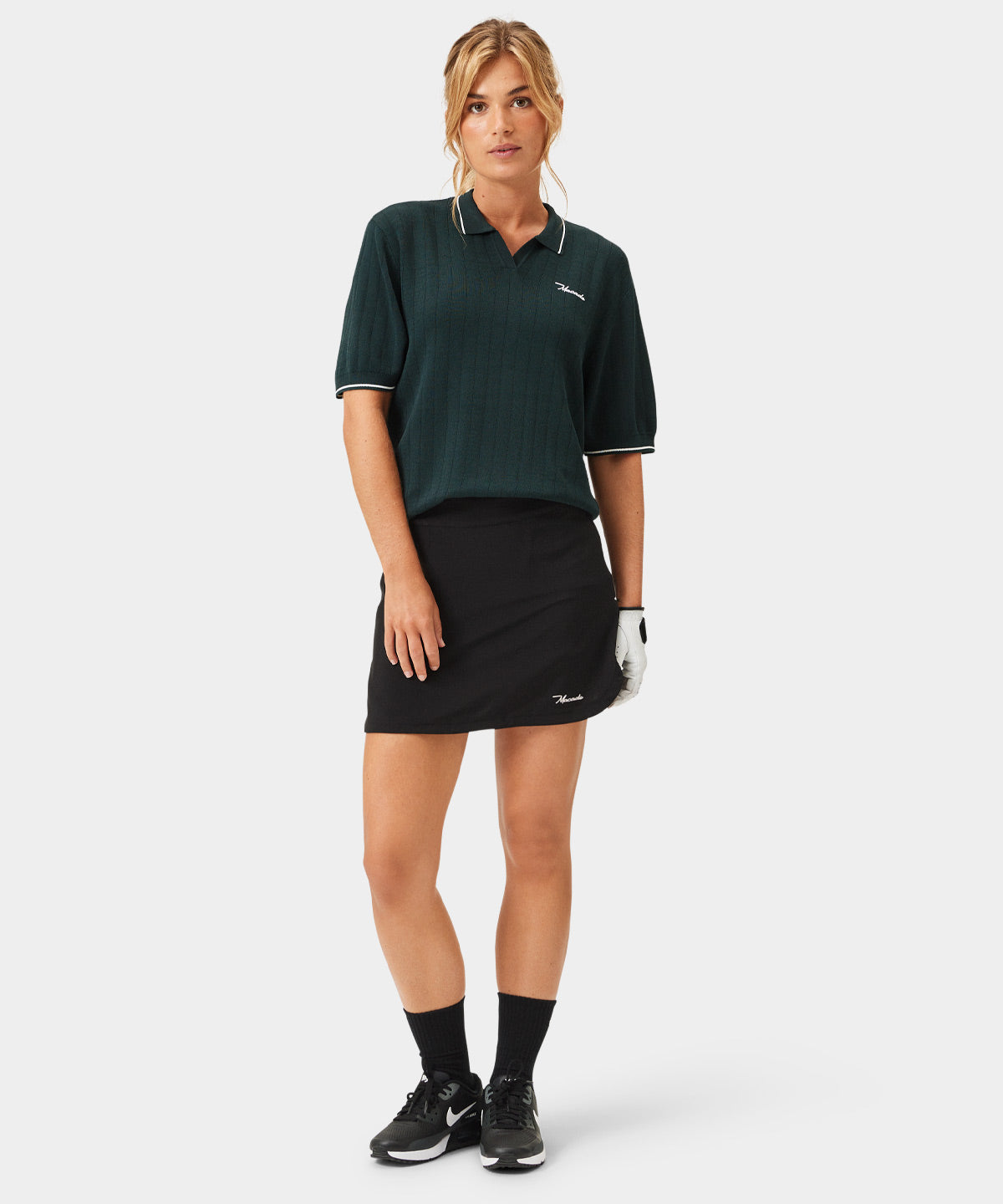 Dark Green Range Knit Shirt Macade Golf