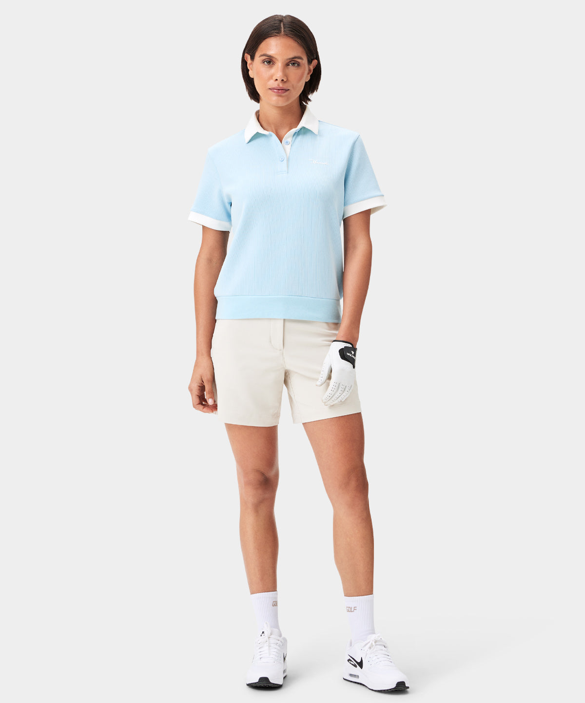 Light blue and white polo shirt best sale