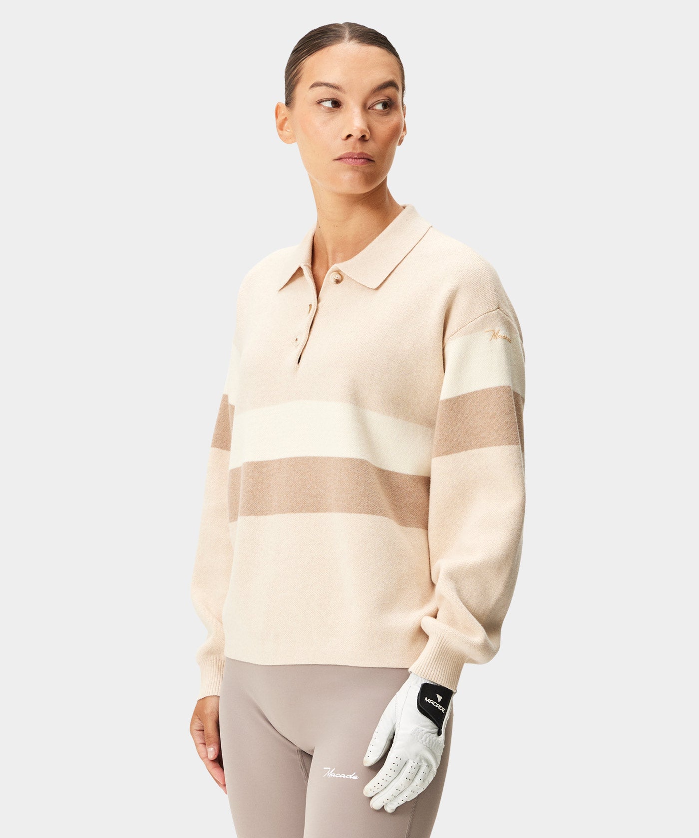 Bone Cashmere Blend Club Sweater