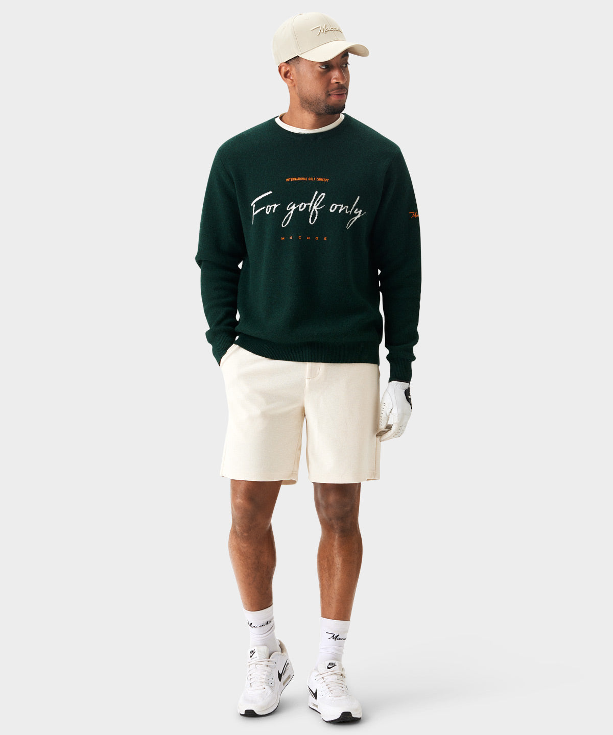 Green Script Knit Crewneck