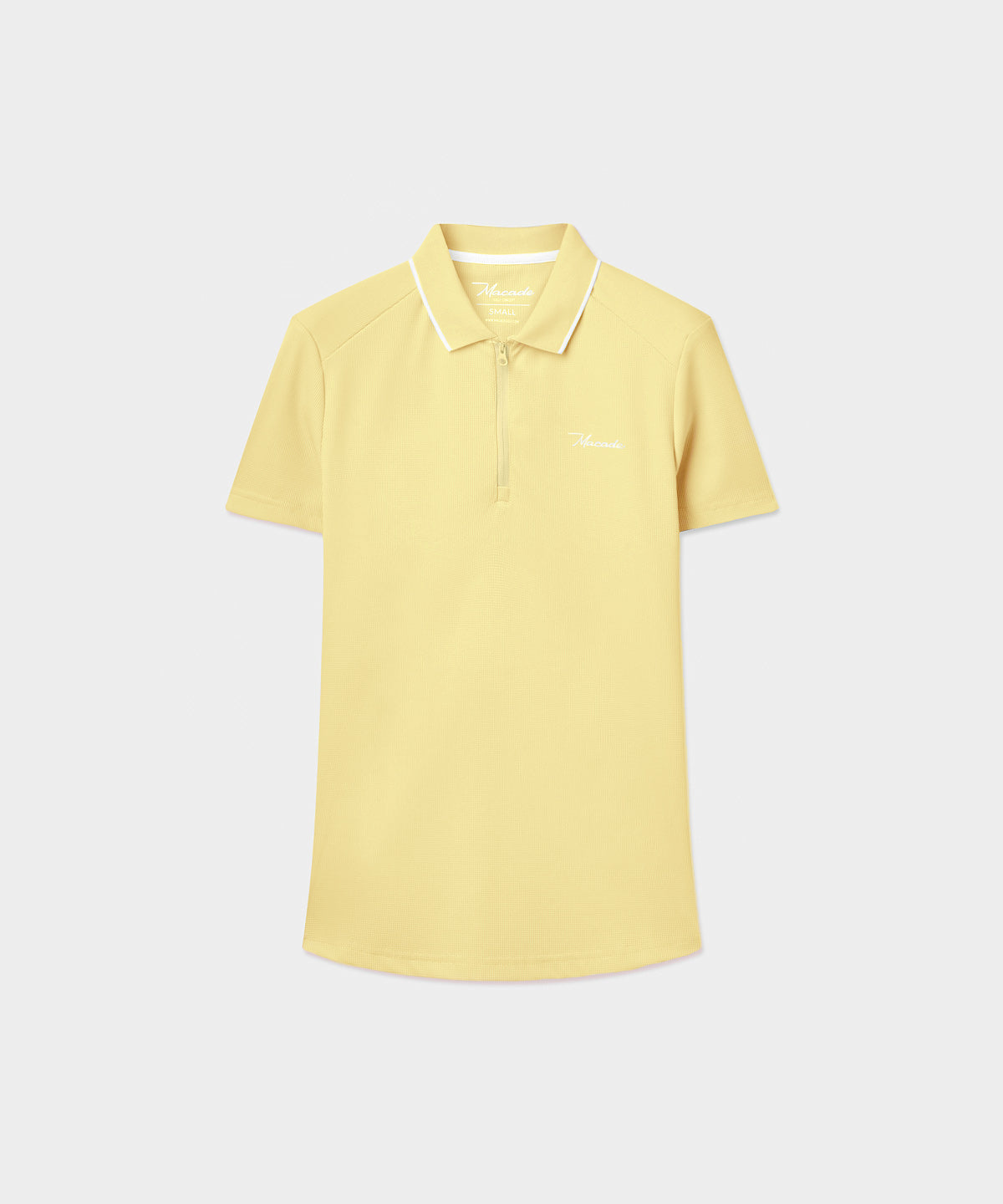 Cora Yellow Zip Polo Shirt