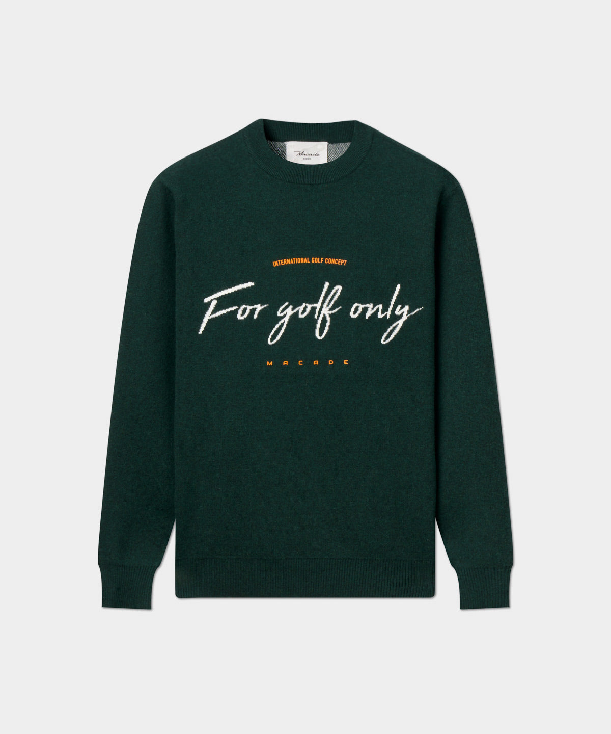 Green Script Knit Crewneck