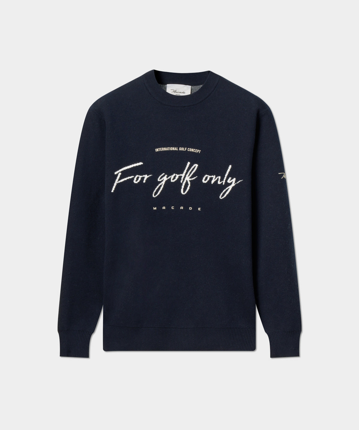 Navy Script Knit Crewneck