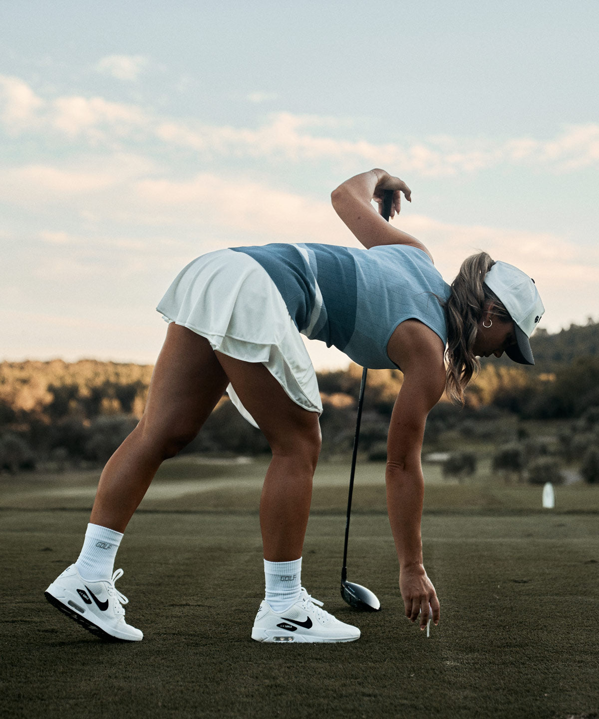 Ana Blue Sleeveless V-neck Macade Golf