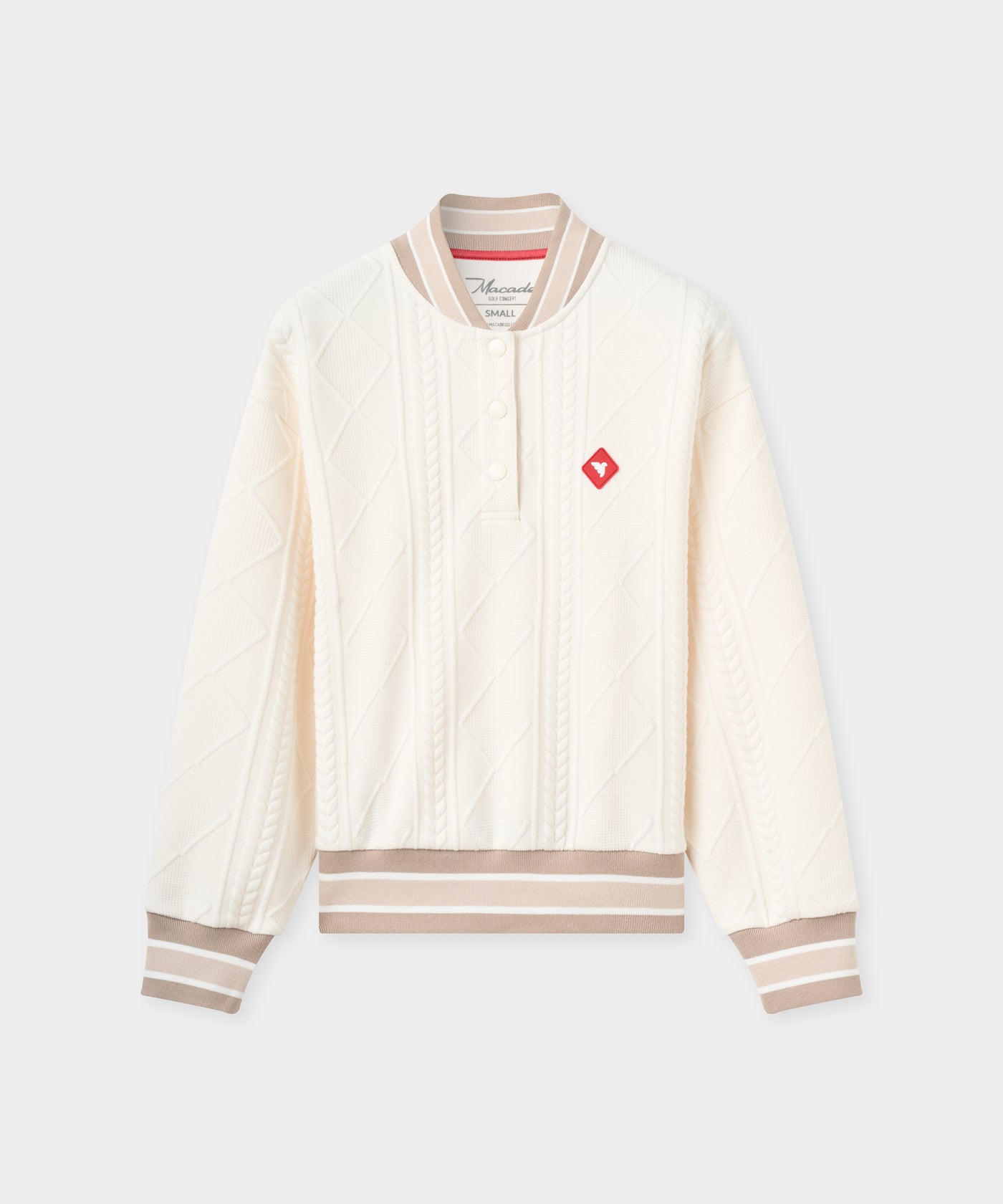 TR Bomber Pullover - Bone flatlay 01