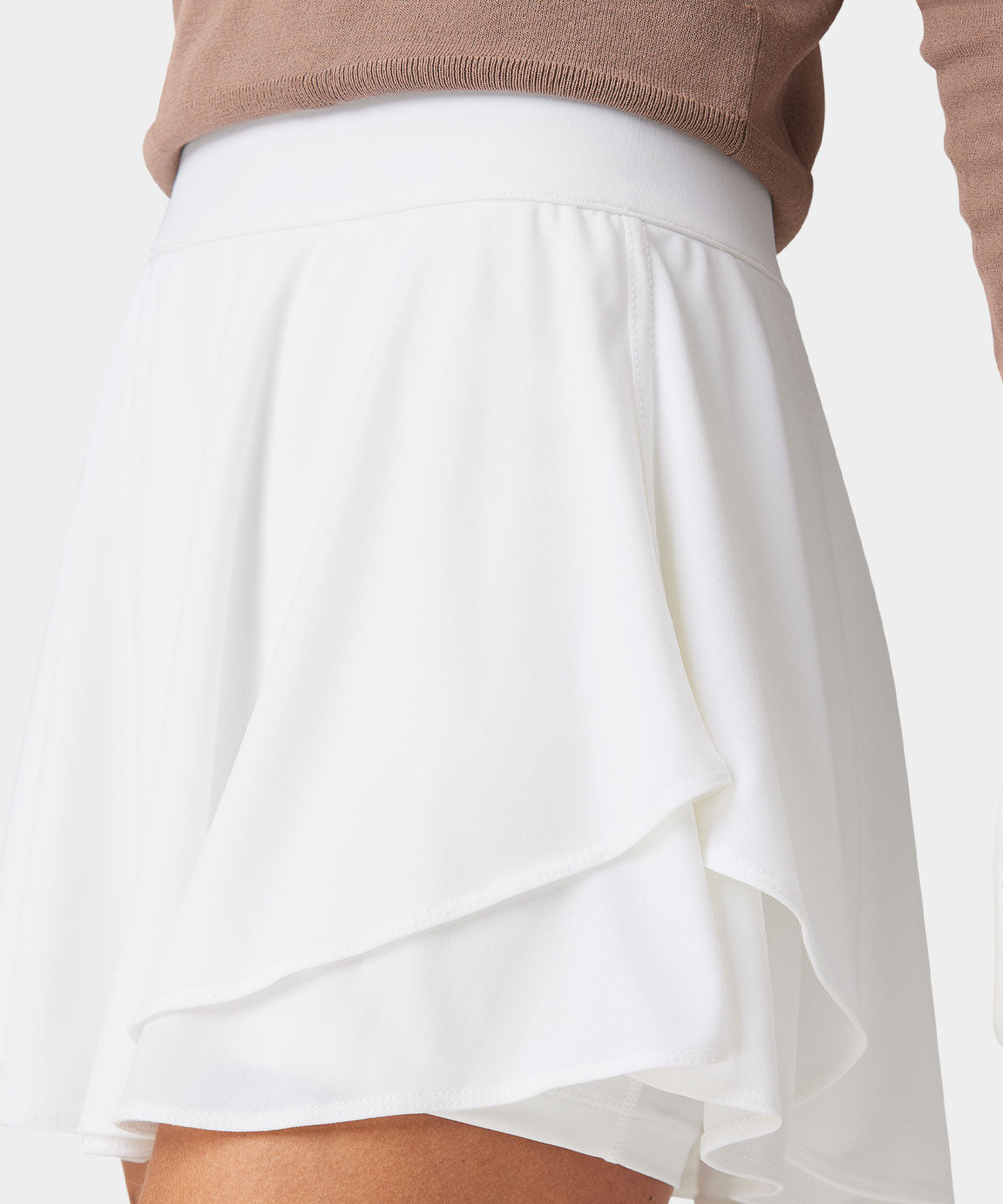 White ruffle skater outlet skirt