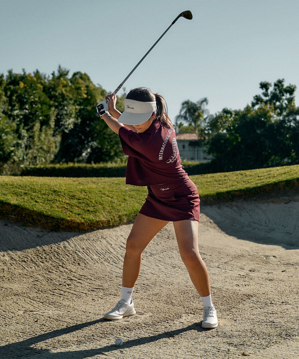 Burgundy Cropped Players Tee