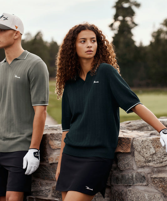 Dark Green Range Knit Shirt Macade Golf