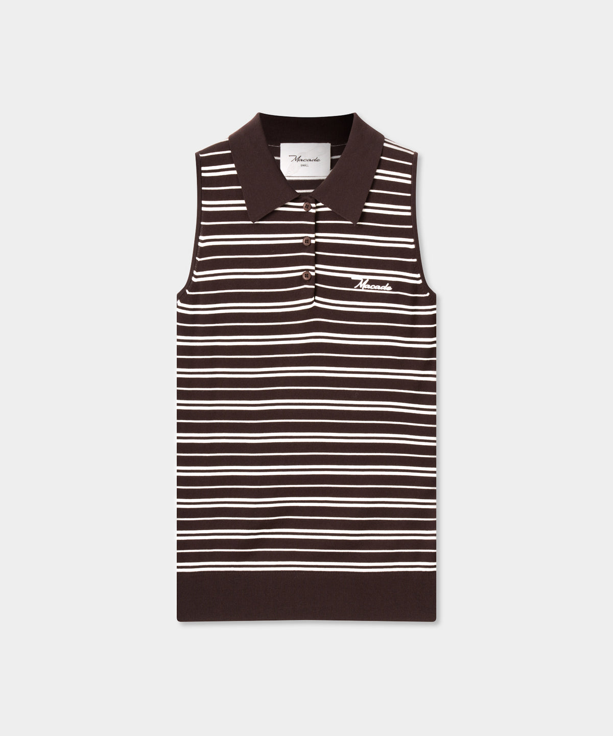 Heather Knit Sleeveless Shirt - Brown