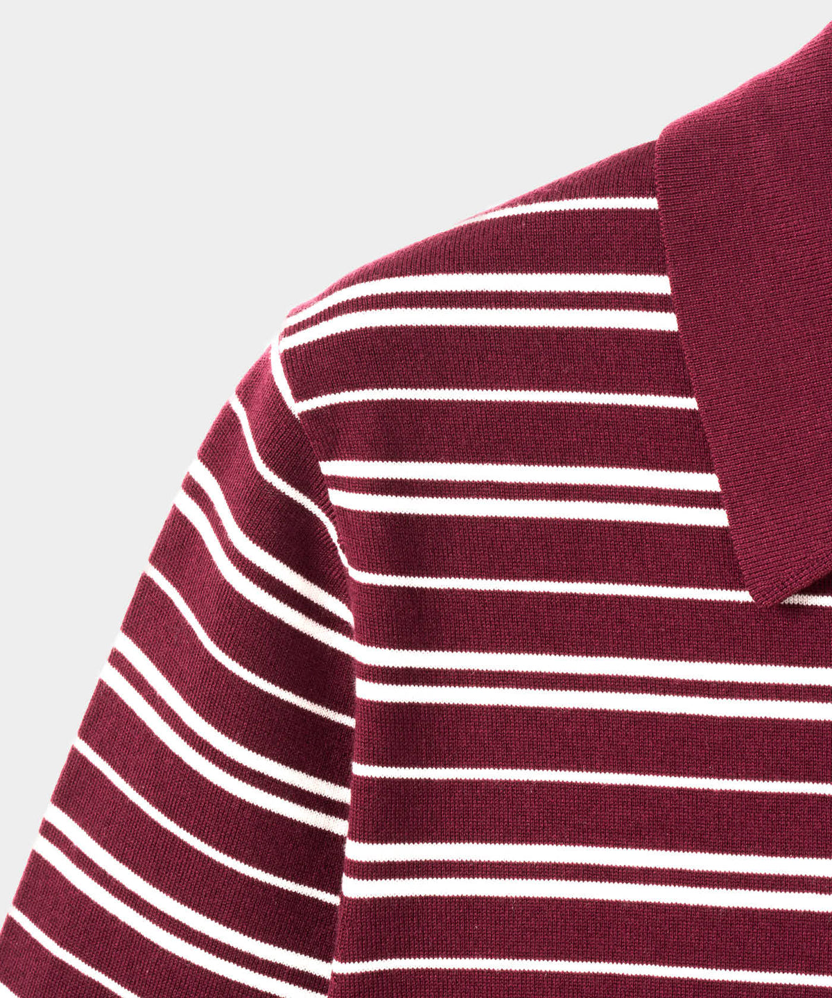 Heather Striped Knit Shirt - Burgundy