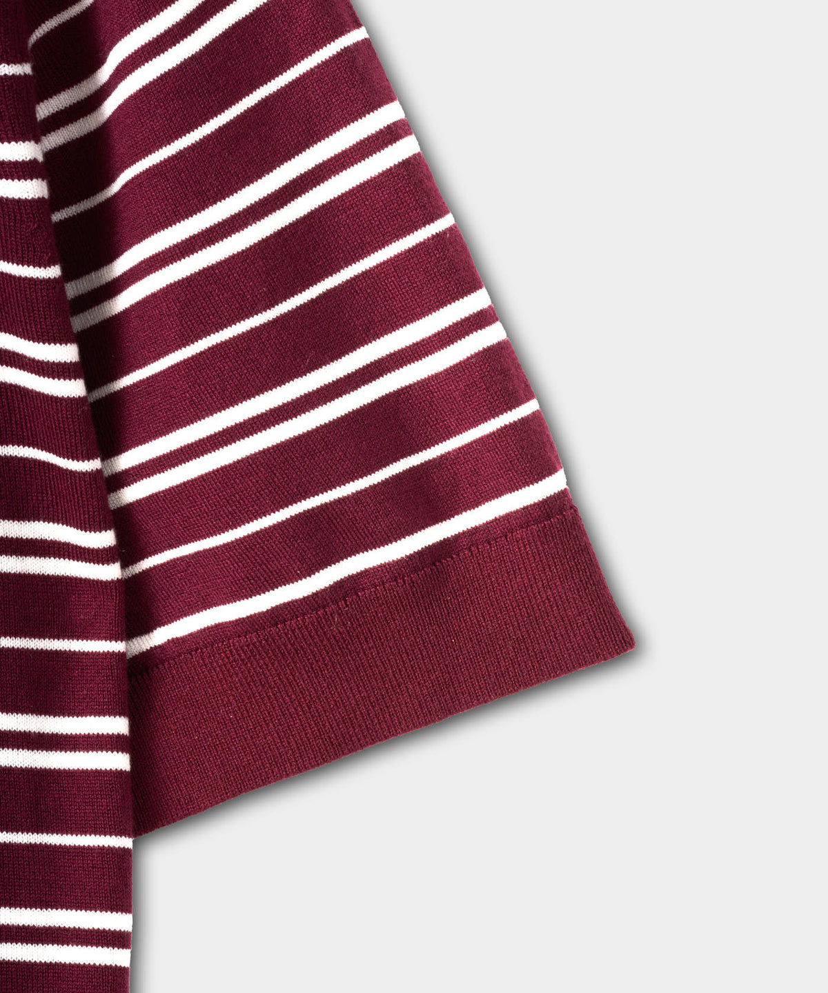Heather Striped Knit Shirt - Burgundy
