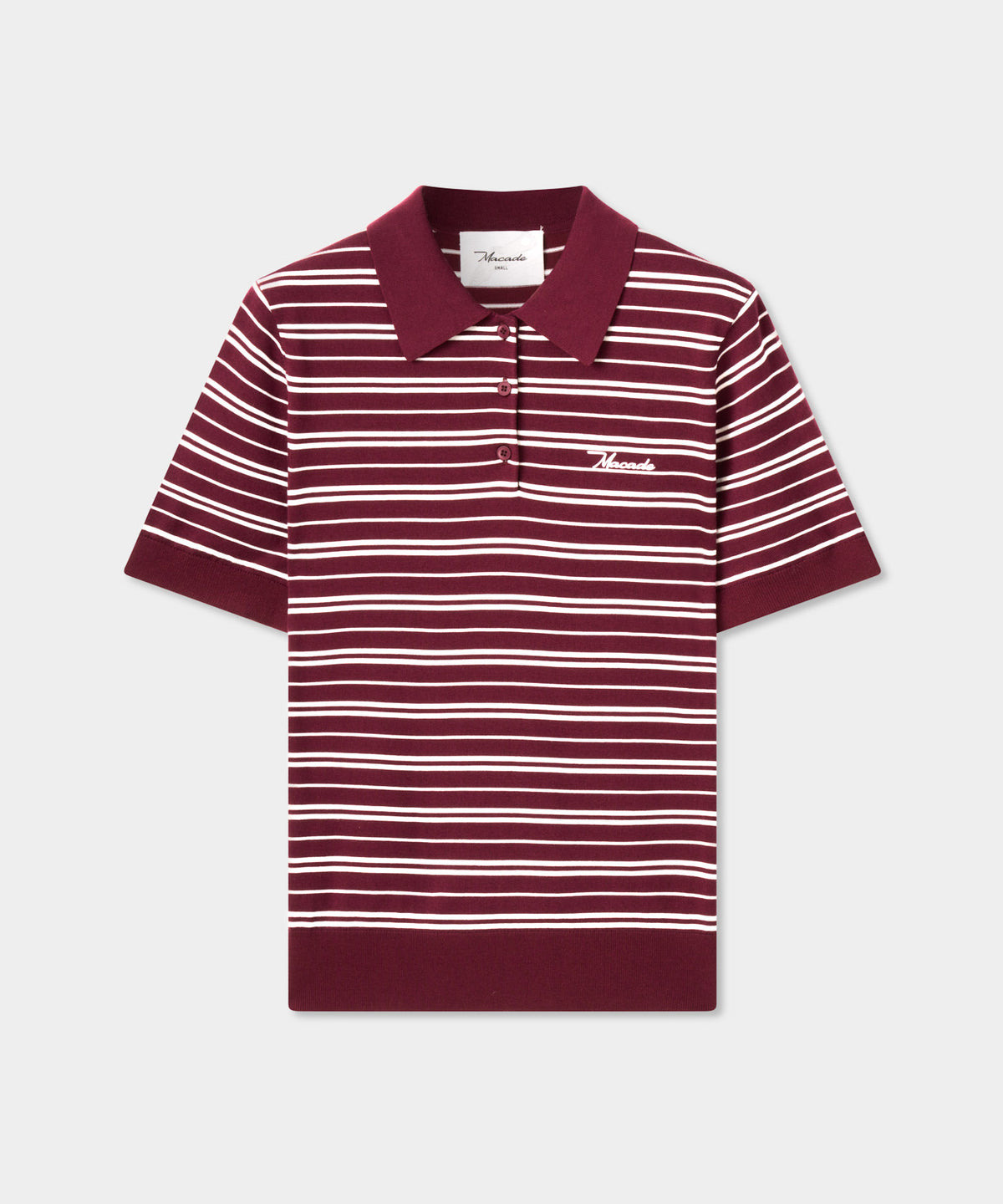 Heather Striped Knit Shirt - Burgundy