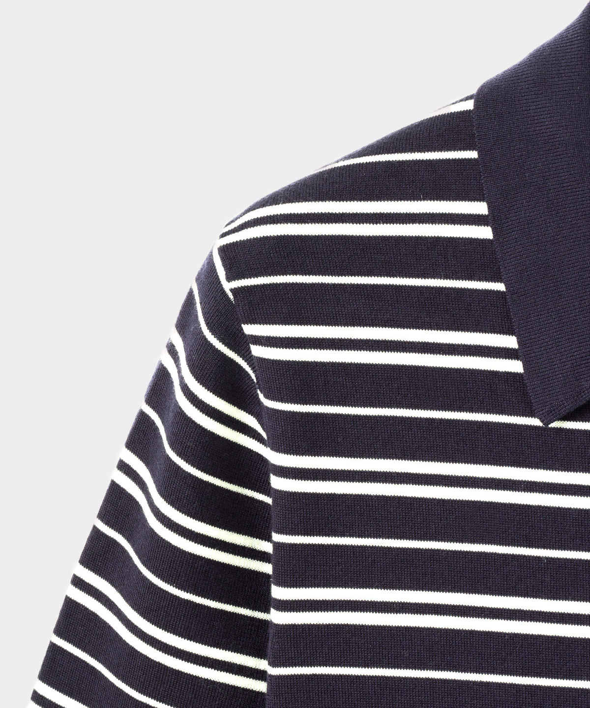 Heather Striped Knit Shirt - Navy