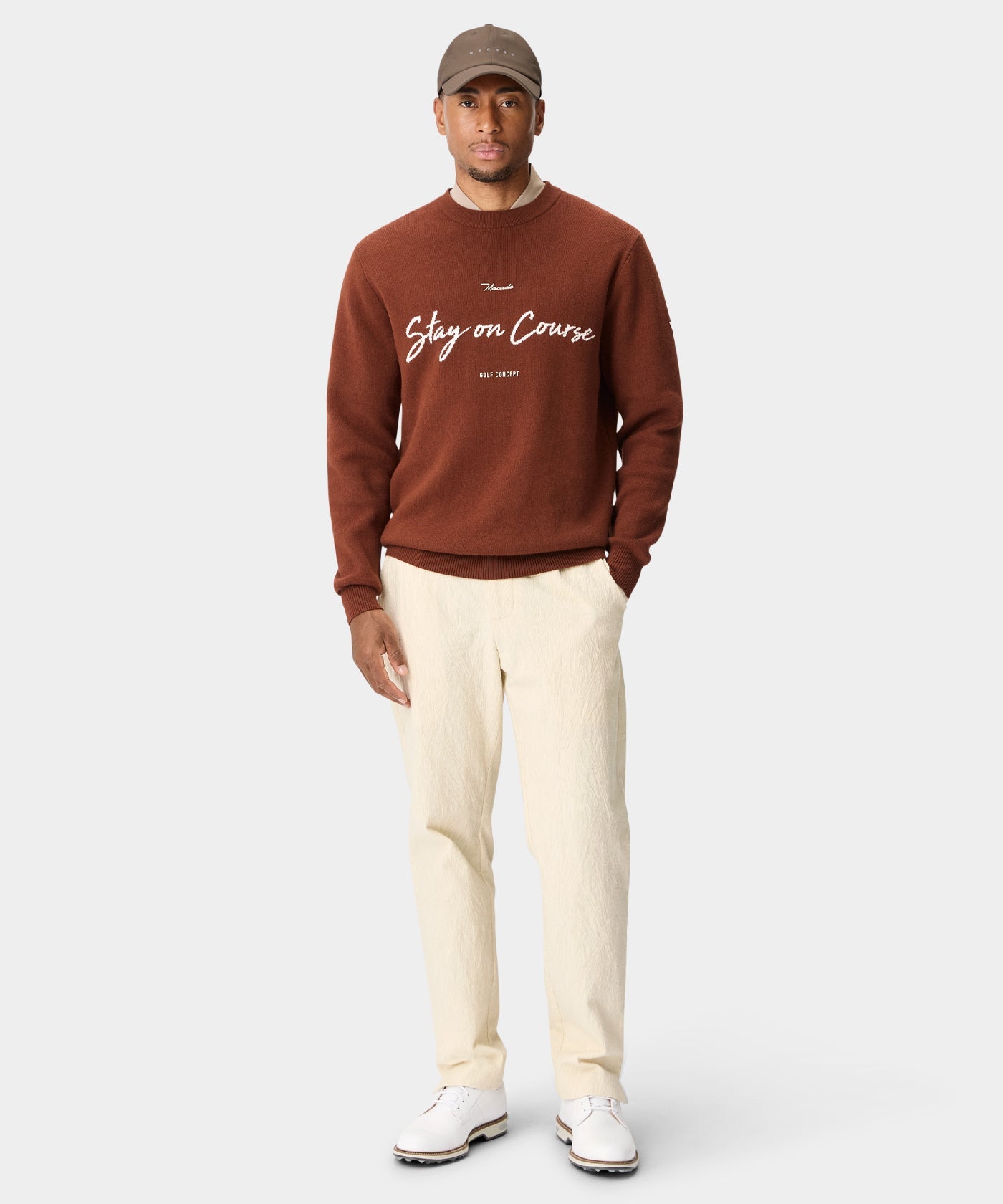 TX Intarsia Knit Crewneck - Rust