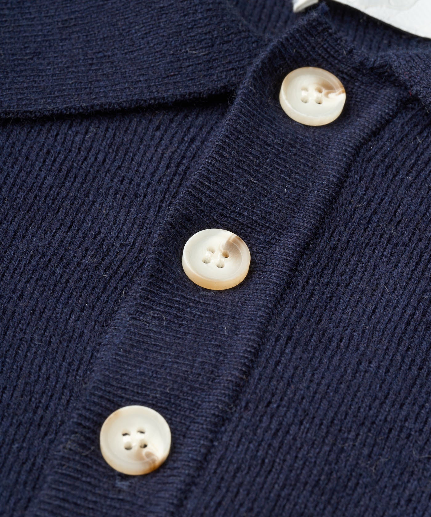 Navy Cashmere Blend Knit Polo