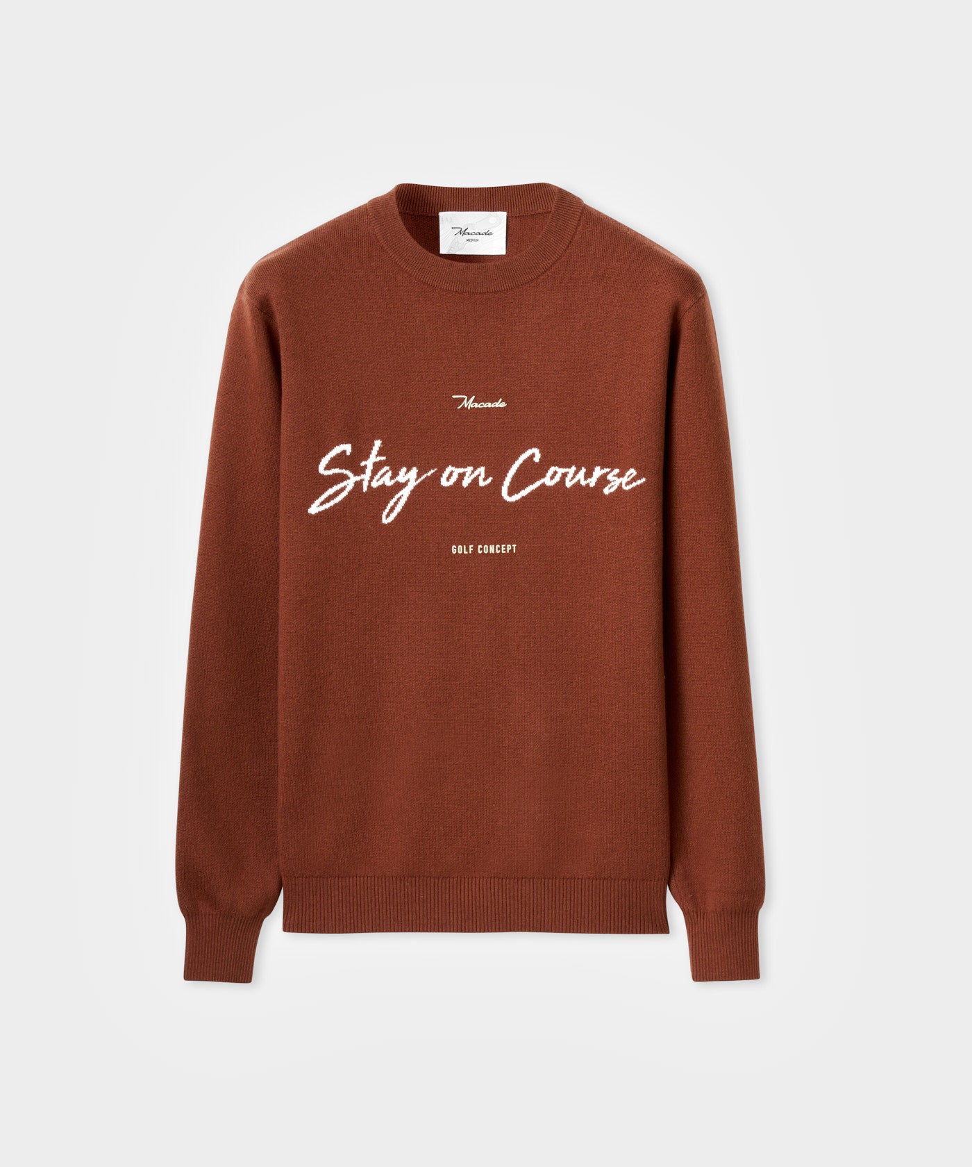TX Intarsia Knit Crewneck - Rust