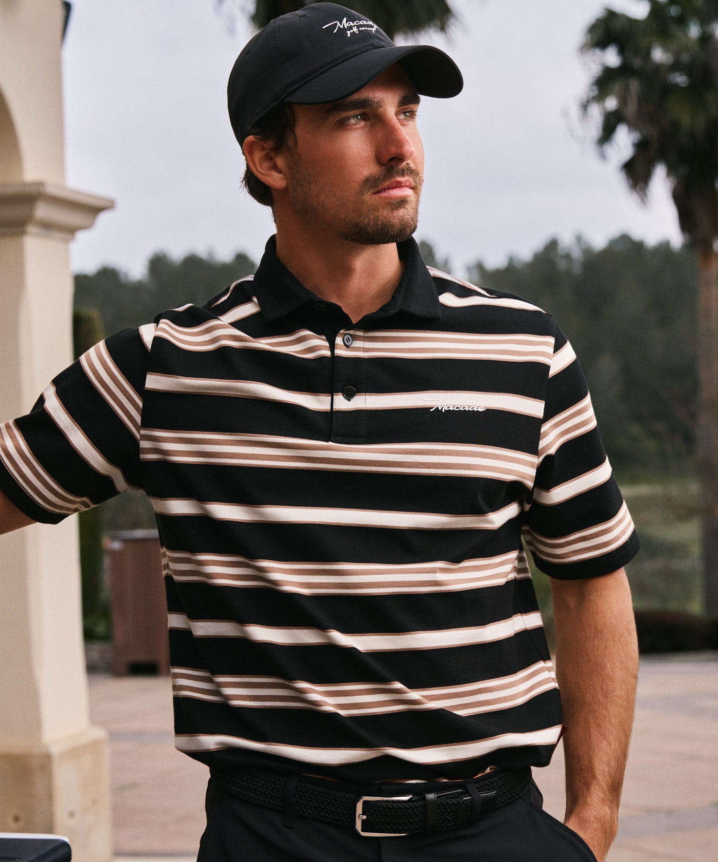 Striped Script Shirt - Black