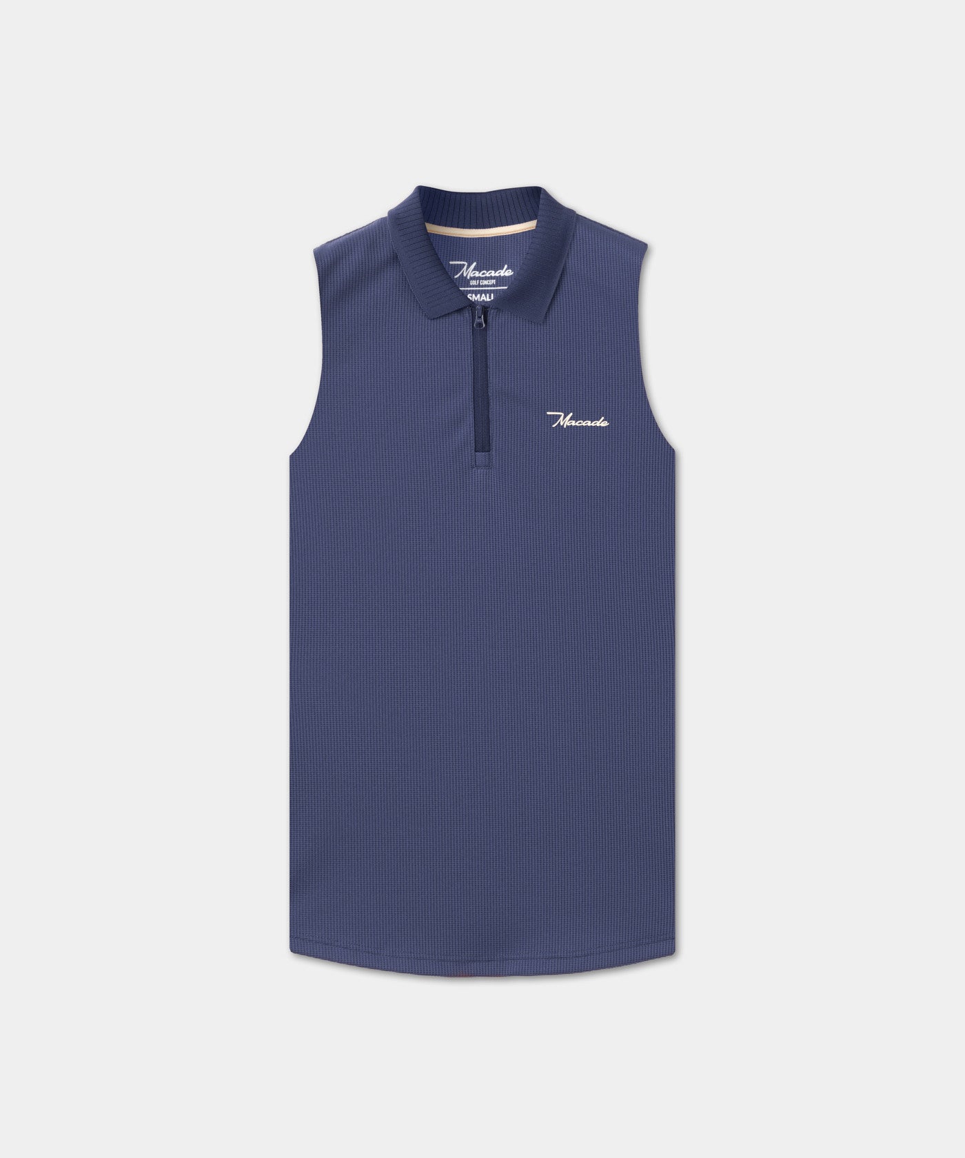 Navy Players Zip Sleeveless Shirt