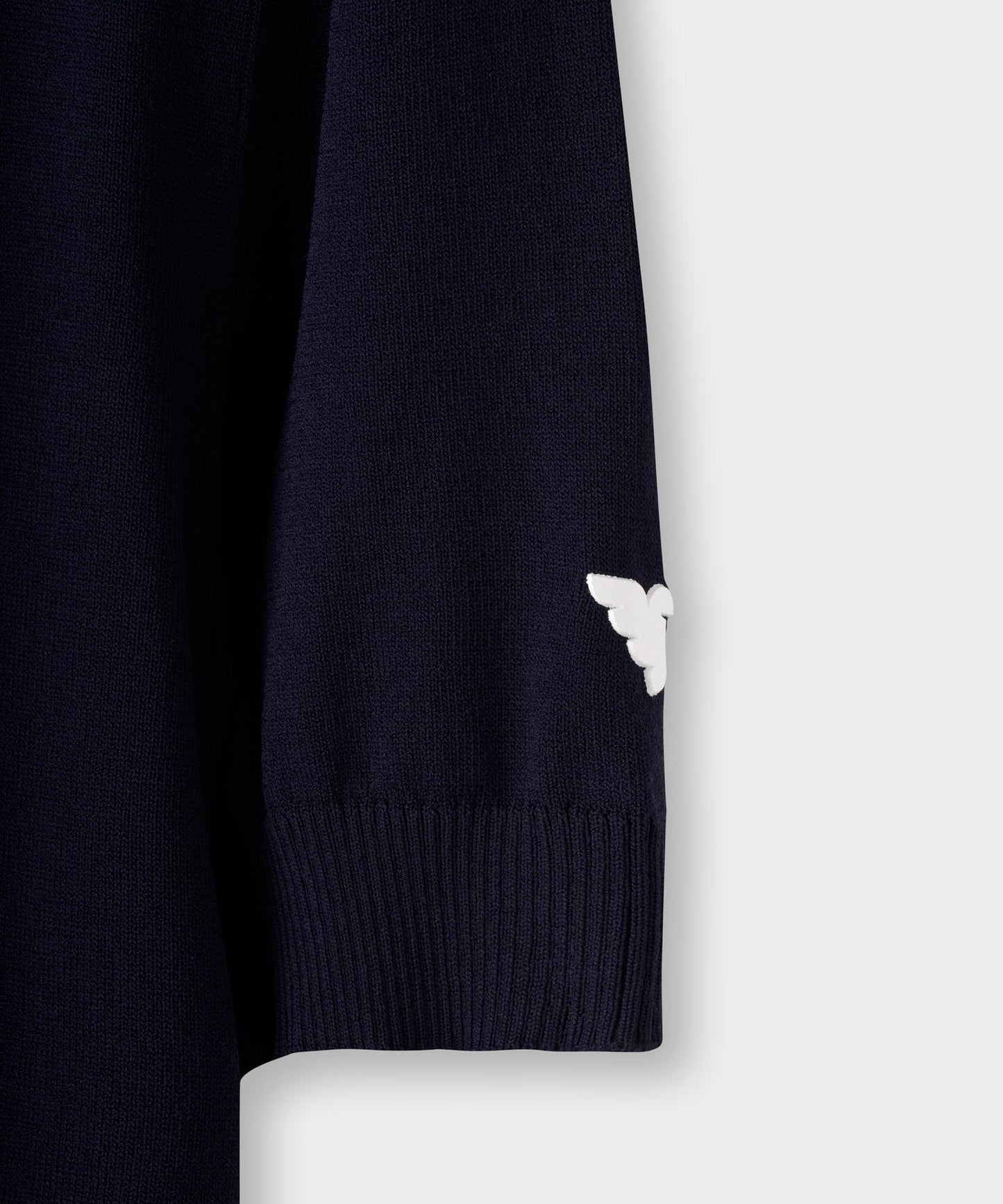 Navy Script Mock Neck Top