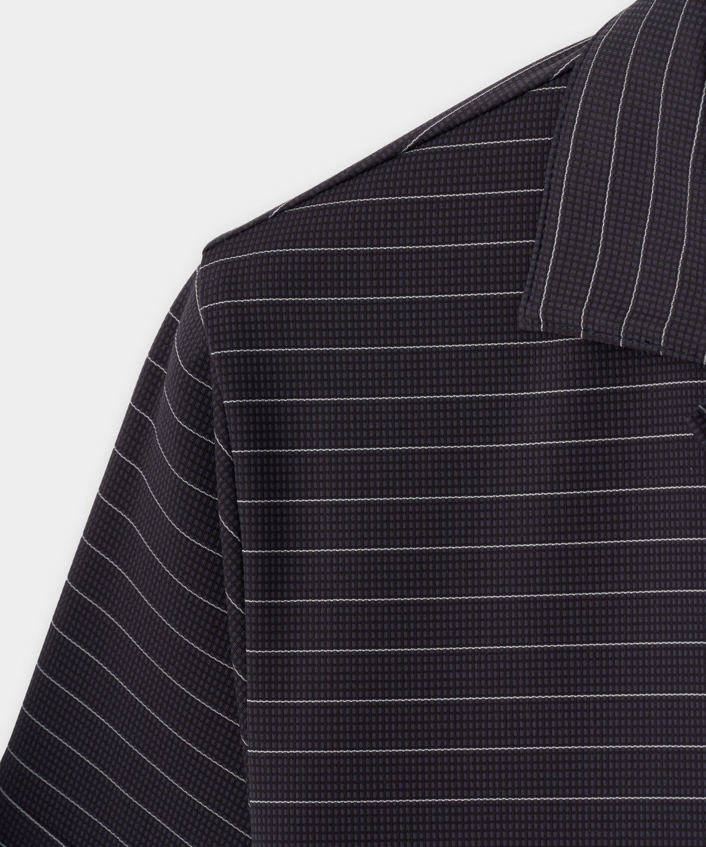 Navy Striped TX Script Open Shirt
