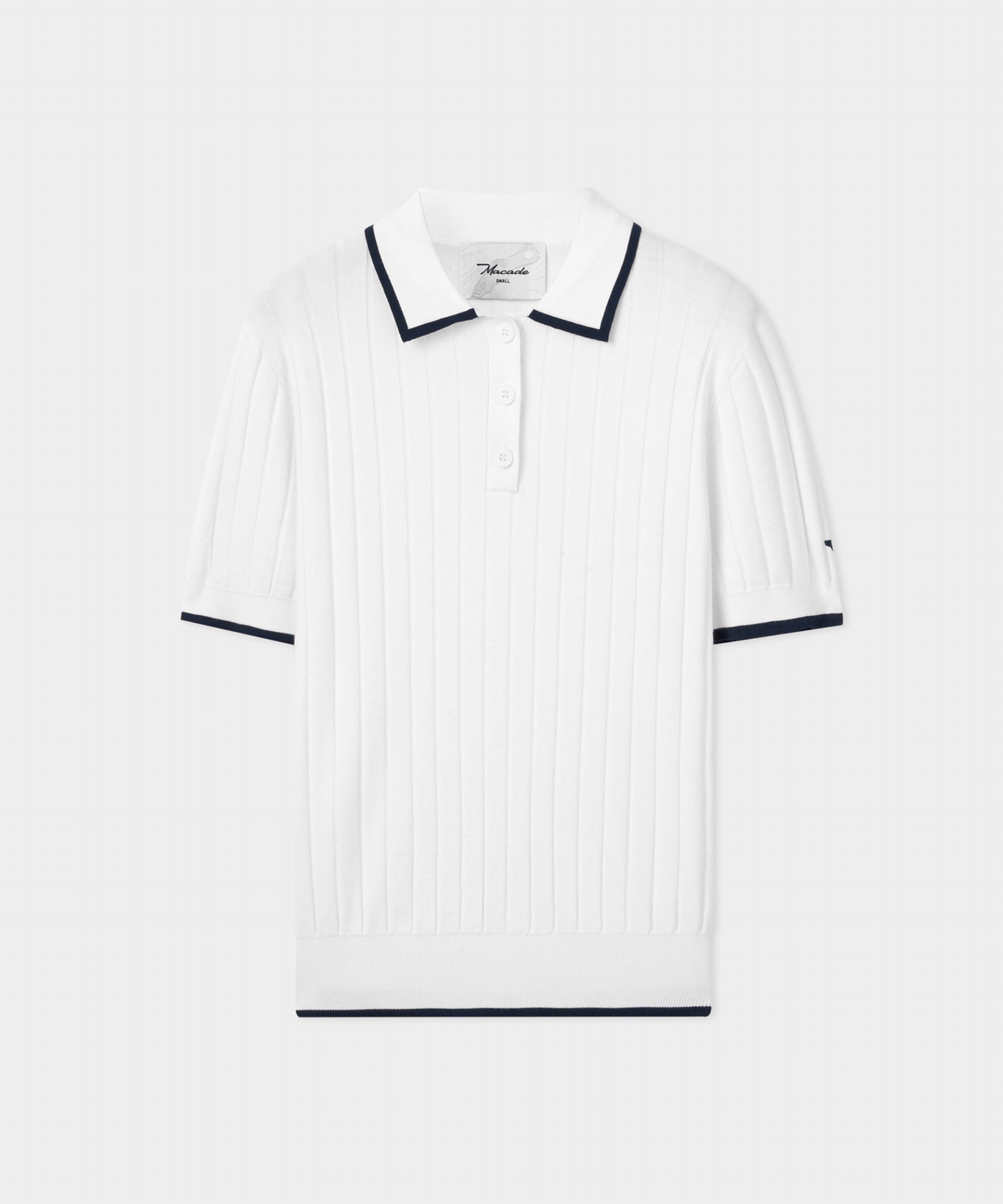 Skye White Course Knit Polo