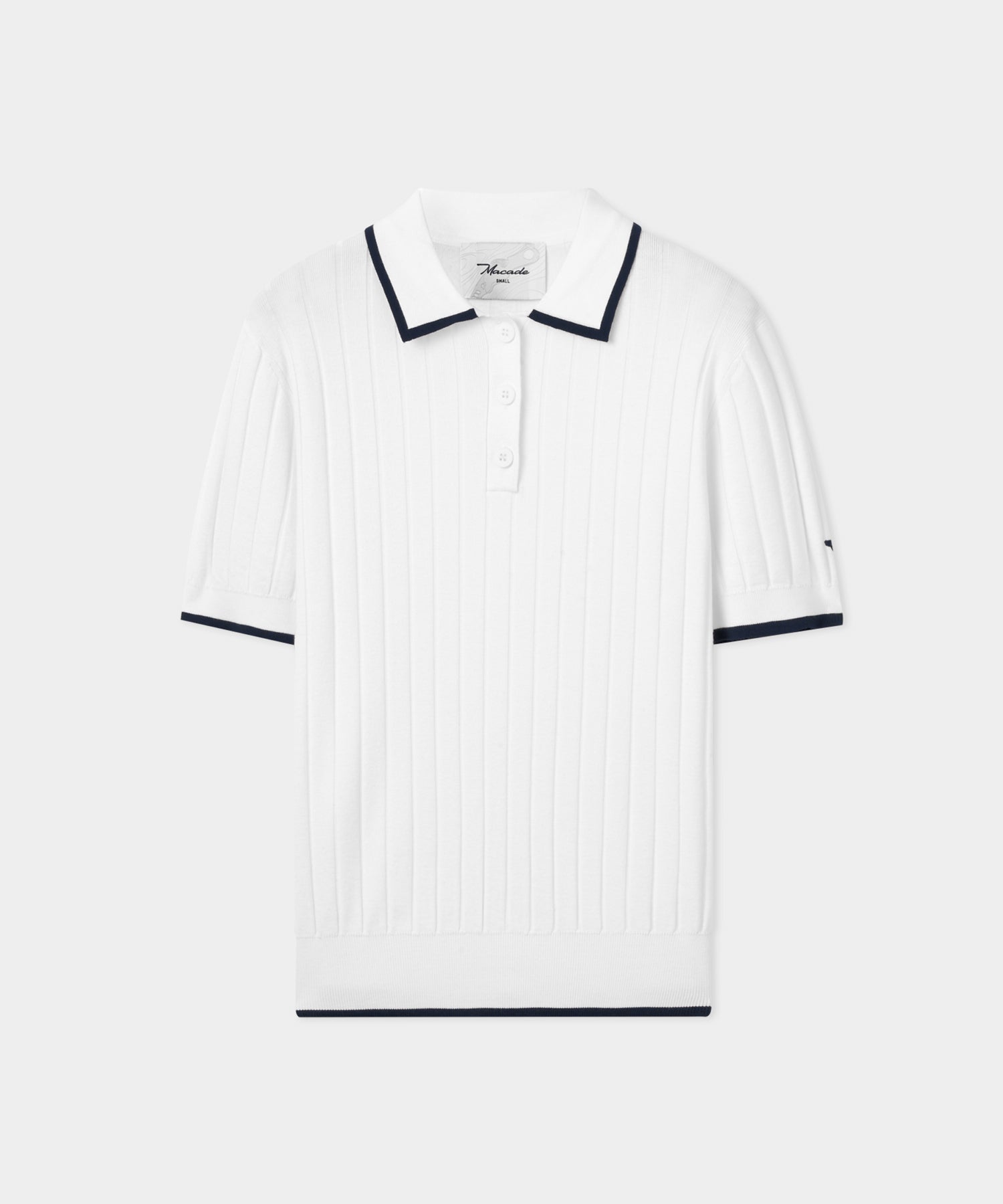 Skye White Course Knit Polo